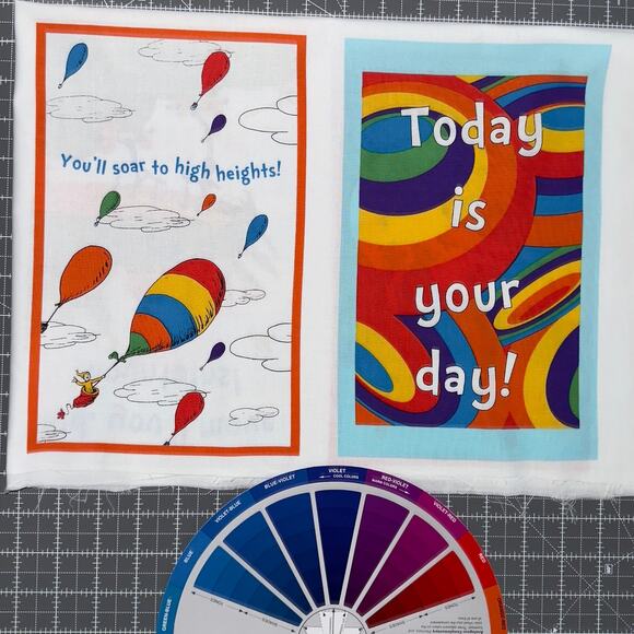 Licensed Dr. Seuss "Oh the Places You'll Go" for Robert Kaufman ~ 2/3 Yard Panel - Picture 3 of 8